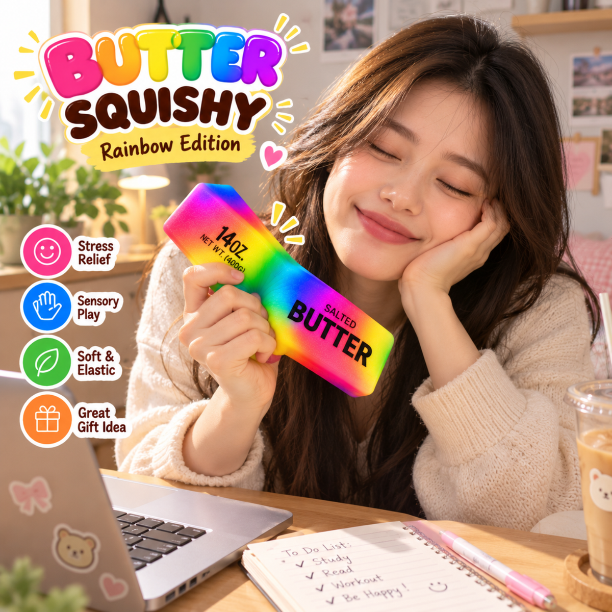 Rainbow Butter Squishy 14 oz