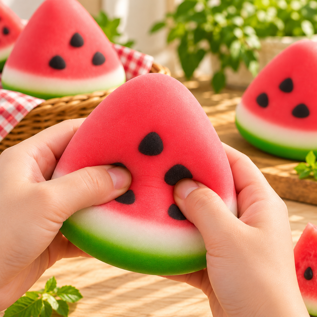 Watermelon Crispy Squishy – Wax Coated Crunchy Fruit Sensory Fidget Toy