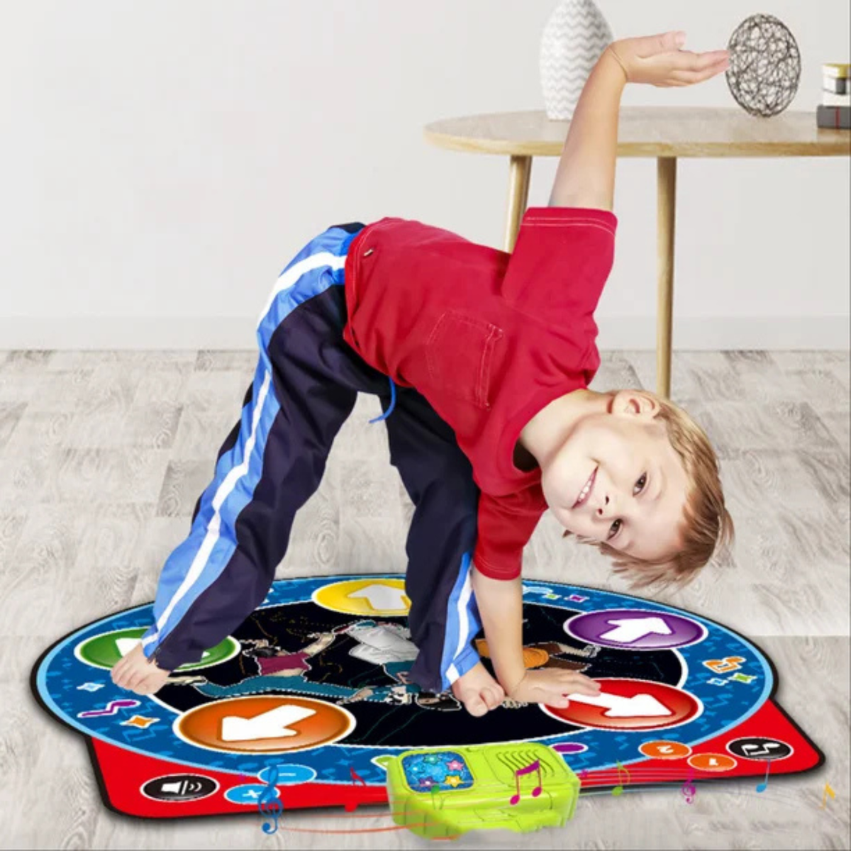 Round LED Dance Mat for Kids 3-12 Years