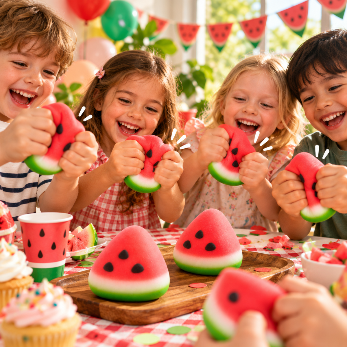 Watermelon Crispy Squishy – Wax Coated Crunchy Fruit Sensory Fidget Toy