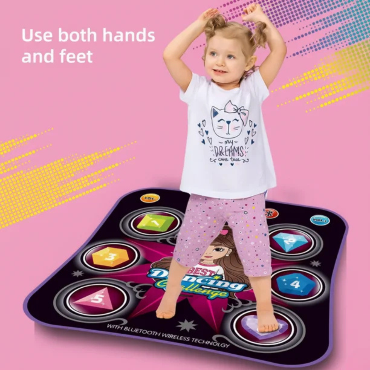 Sqaure LED Dance Mat for Kids 3-12 Years