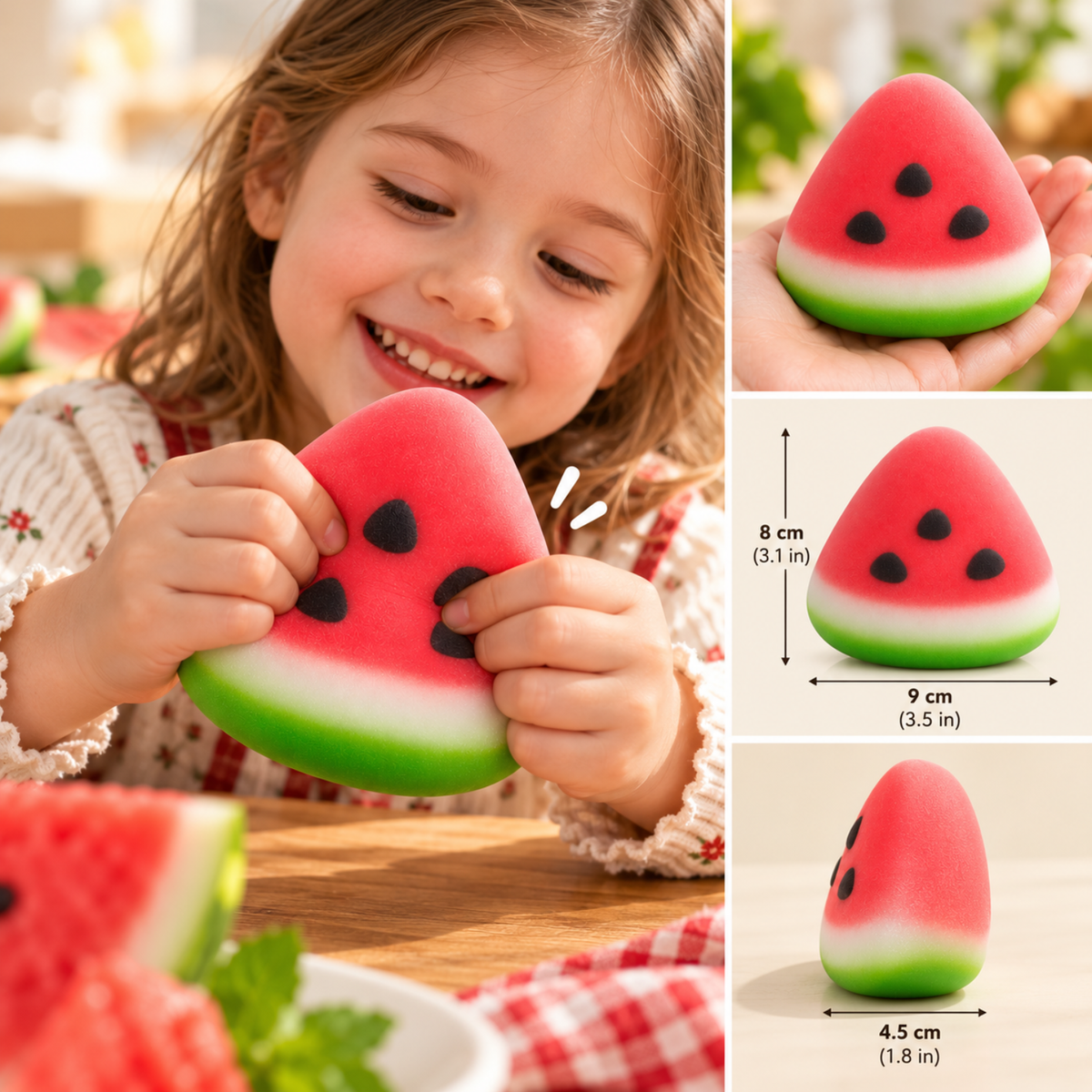 Watermelon Crispy Squishy – Wax Coated Crunchy Fruit Sensory Fidget Toy