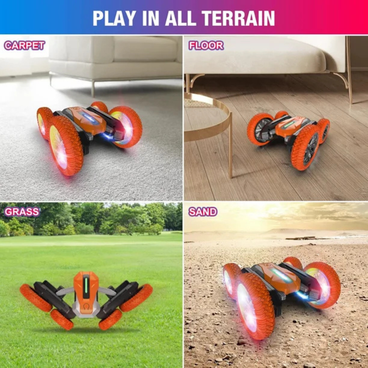 4WD Double-Sided Stunt Racer 2.4GHz RC Car Toy-All Terrain