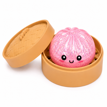 Pink Glitter Cute Dumpling Ball Squishy for Kids