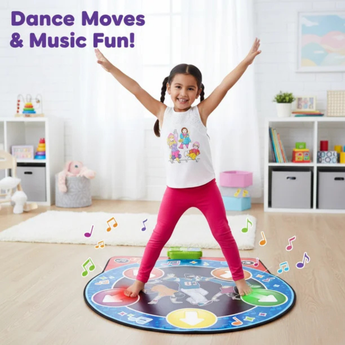 Round LED Dance Mat for Kids 3-12 Years
