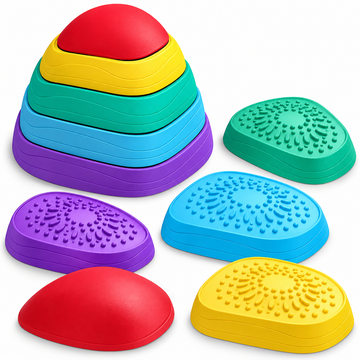 Kids Balance Board Stepping Stones – 6-Piece Non-Slip Obstacle Course for Toddlers 18M+