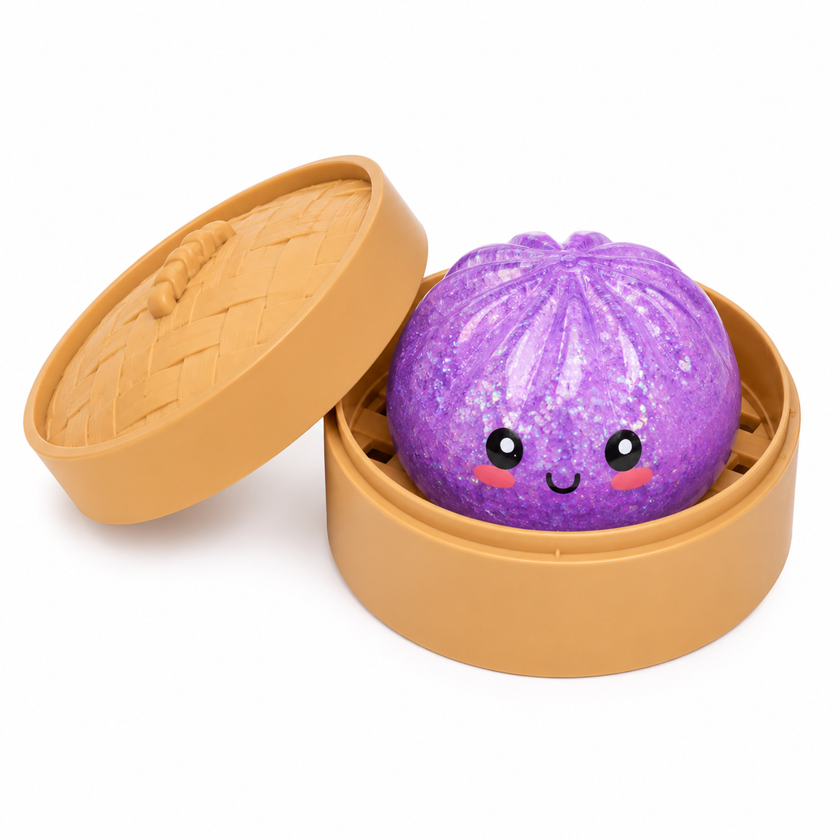 Purple Glitter Cute Dumpling Ball Squishy for Kids