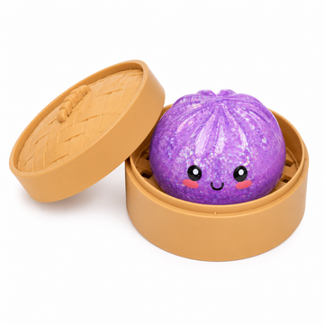 Purple Glitter Cute Dumpling Ball Squishy for Kids