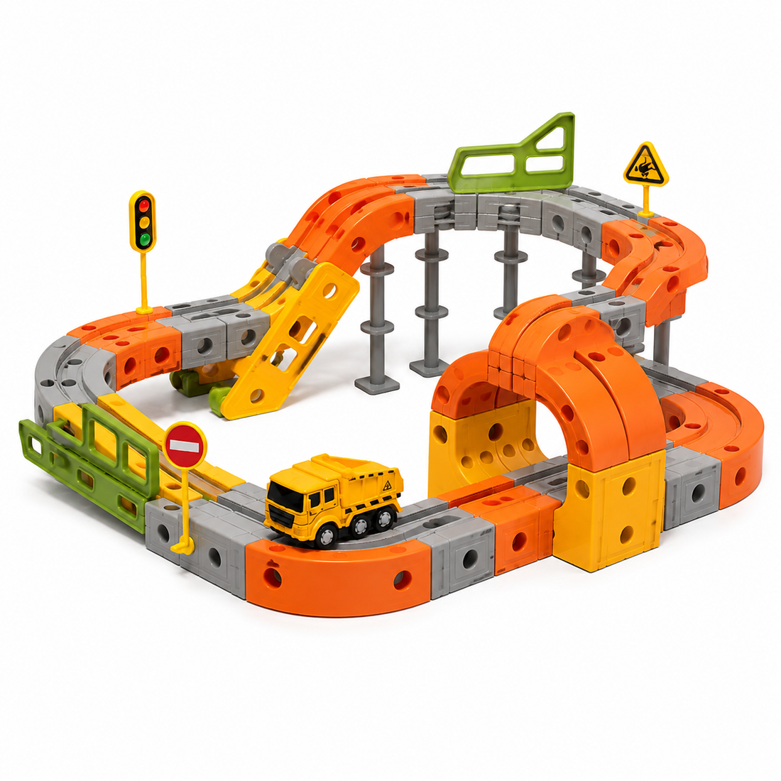 Electric Train Set for Kids, 68-Piece 3D Infinity Track Railway Toy