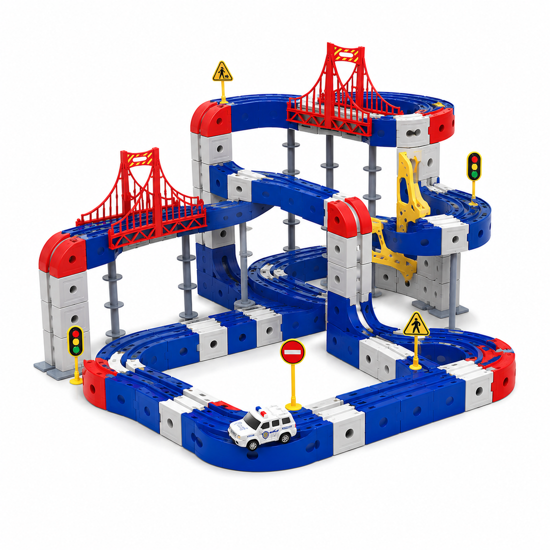 Electric Train Set for Kids, 68-Piece 3D Infinity Track Railway Toy