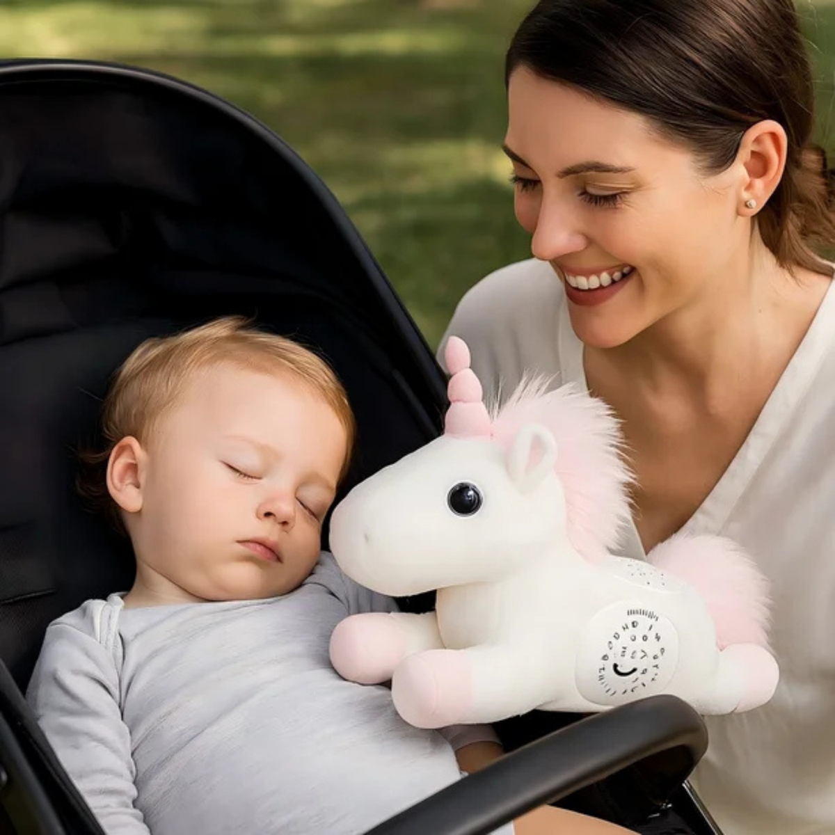 Unicorn 3-in-1 Plush Soother Toy for Newborns 0M+ with Star Projector and Soothing Sounds