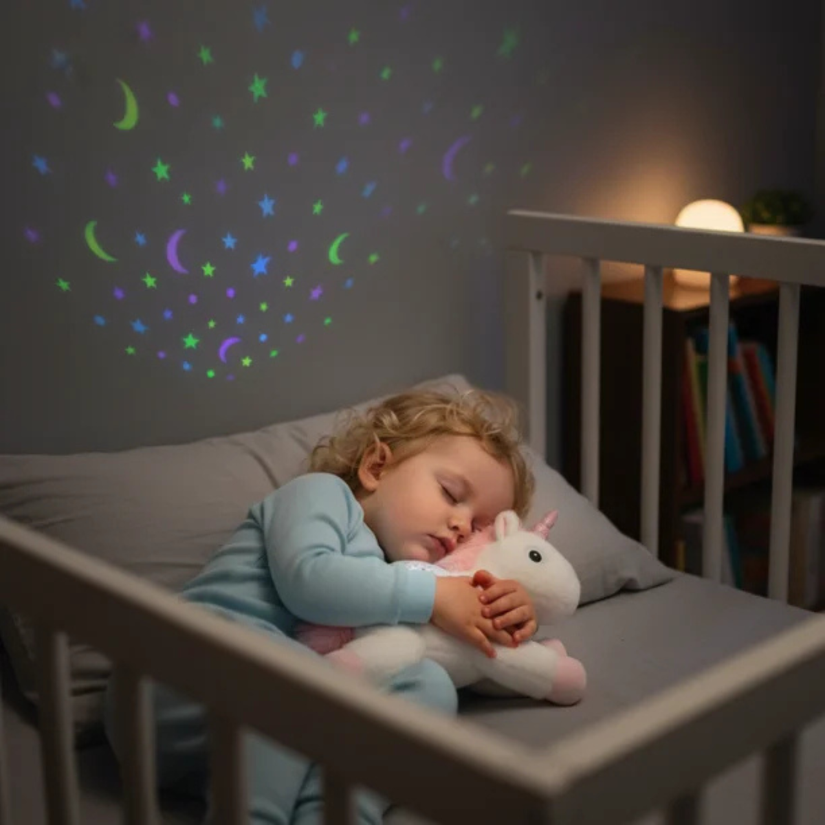 Unicorn 3-in-1 Plush Soother Toy for Newborns 0M+ with Star Projector and Soothing Sounds